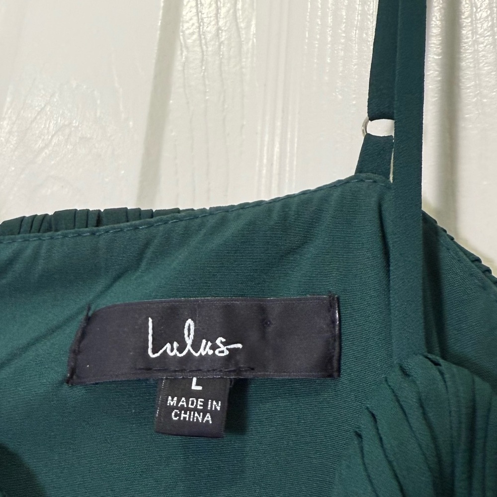 Lulu's Cascading Crush Emerald Tiered Bustier Midi Dress - Picture 13 of 15